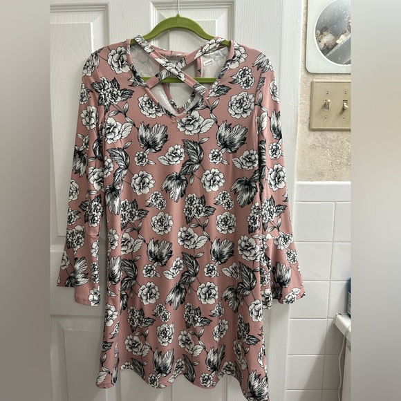 Pink Rose Mini Dress - Picture 1 of 5